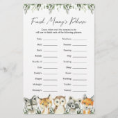 ウッドランド・アニマルズ赤ちゃんシャワーがママのフレーズを終える (正面)