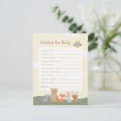 ウッドランド・アニマルズ赤ちゃんシャワーベビー ポストカード (スタンド正面)