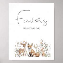 ウッドランド・アニマルズ赤ちゃんシャワー特典 ポスター