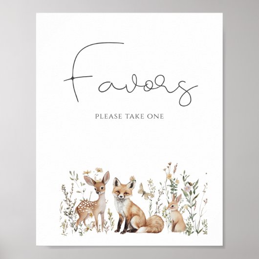 ウッドランド・アニマルズ赤ちゃんシャワー特典 ポスター (正面)