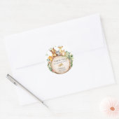 ウッドランド・アニマルズ赤ちゃんシャワー1st誕生日のお祝い ラウンドシール (封筒)