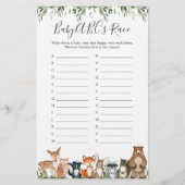 ウッドランド・アニマルズ赤ちゃんシャワーABCのレースゲーム (正面)