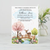 ウッドランド・アニマルズ赤ちゃん男女兼用シャワー 招待状 (スタンド正面)