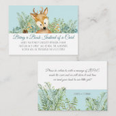 ウッドランド・アニマルズ鹿男の赤ちゃんが本を持ってくる エンクロージャーカード (正面/裏面)