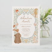 ウッドランド・アニマルズ・アドベンチャーが少年の赤ちゃんシャワーを待つ 招待状 (スタンド正面)