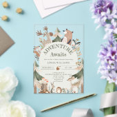 ウッドランド・アニマルズ・アドベンチャーが赤ちゃんのシャワーを待つ アクリル招待状 (インサイチュ (ウェディング))