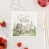 ウッドランド・アニマルズ・アドベンチャーが赤ちゃんのシャワーを待つ スタンダードカクテルナプキン (インサイチュ)