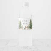 ウッドランド・アニマルズ・アドベンチャーが赤ちゃんのシャワーを待つ ペットボトルラベル (正面)