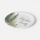 ウッドランド・アニマルズ・アドベンチャーが赤ちゃんのシャワーを待つ ペーパープレート (アングル)