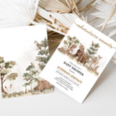 ウッドランド・アニマルズ・アドベンチャーが赤ちゃんのシャワーを待つ 招待状