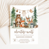 ウッドランド・アニマルズ・アドベンチャーが赤ちゃんのシャワーを待つ 招待状