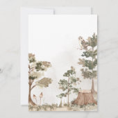 ウッドランド・アニマルズ・アドベンチャーが赤ちゃんのシャワーを待つ 招待状 (裏面)