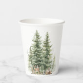 ウッドランド・アニマルズ・アドベンチャーが赤ちゃんのシャワーを待つ 紙コップ (裏面)