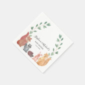 ウッドランド・アニマルズ・カップルの赤ちゃんシャワー スタンダードカクテルナプキン (角)