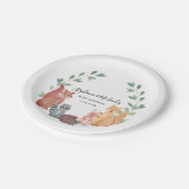 ウッドランド・アニマルズ・カップルの赤ちゃんシャワー ペーパープレート (アングル)