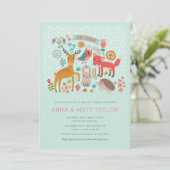 ウッドランド・アニマルズ・カップル・シャワー 招待状 (スタンド正面)
