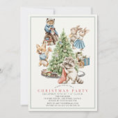 ウッドランド・アニマルズ・ギャザリング・クリスマスホリデーパーティー 招待状 (正面)