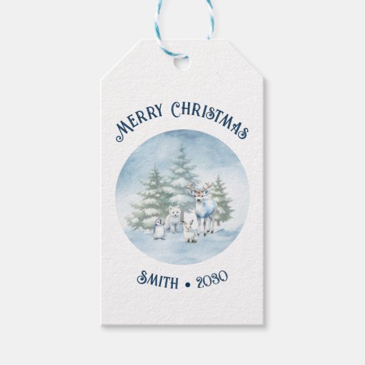 ウッドランド・アニマルズ・クリスマス ギフトタグ (正面)