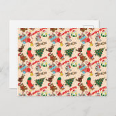 ウッドランド・アニマルズ・クリスマス ポストカード (正面/裏面)