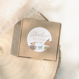 ウッドランド・アニマルズ・ジェンダー・ニュートラル誕生日パーティー ラウンドシール