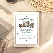 ウッドランド・アニマルズ・ブックをテーマにした赤ちゃんシャワー 招待状