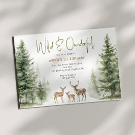 ウッドランド・アニマルズ「ワイルド&オンダーフル」子供の誕生日 招待状