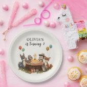 「ウッドランド・アニマルズ・誕生日 ペーパープレート (パーティー)