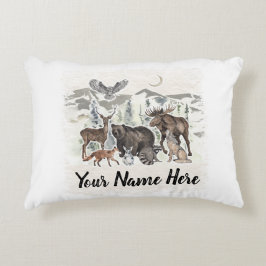 ウッドランド・アニマルパーソナライズされたズ アクセントクッション