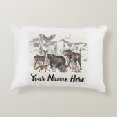ウッドランド・アニマルパーソナライズされたズ アクセントクッション (裏面)