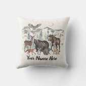 ウッドランド・アニマルパーソナライズされたズ クッション (裏面)