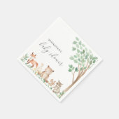 ウッドランド・アニマル男女兼用ズかわいい赤ちゃんシャワー スタンダードカクテルナプキン (角)