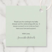 ウッドランド・アニマル男女兼用ズかわいい赤ちゃんシャワー フェイバータグ (裏面)