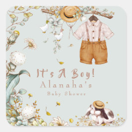 ウッドランド・アニマル素朴リー・ボーイ スクエアシール