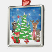 ウッドランド・アニマル静かズ・ナイト メタルオーナメント (左)