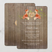 ウッドランド・アニマル・クリーチャーズ、フォックス&ヴァインズ・ウェディング 招待状 (正面/裏面)