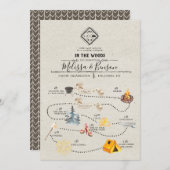 ウッドランド・ウェディング・ウィークエンドの予定表カード プログラム (正面/裏面)