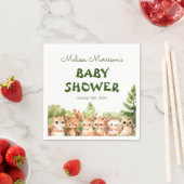 ウッドランド・ウォーター・カラーかわいい動物 スタンダードカクテルナプキン (インサイチュ)