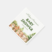 ウッドランド・ウォーター・カラーかわいい動物 スタンダードカクテルナプキン (角)