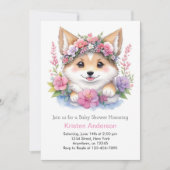 ウッドランド・ウルフの夢:女の子の赤ちゃんシャワー 招待状 (正面)