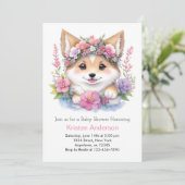 ウッドランド・ウルフの夢：女の子の赤ちゃんシャワー 招待状 (スタンド正面)