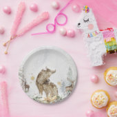 ウッドランド·ウルフ·アンド·ジカ·フォレスト ペーパープレート (パーティー)