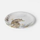 ウッドランド·ウルフ·アンド·ジカ·フォレスト ペーパープレート (アングル)