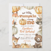 ウッドランド・カボチャが一誕生日 招待状 (正面)