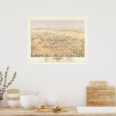 ウッドランド、カリフォルニア州。パノラママップ(1874A) ポスター (キッチン)