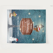 『ウッドランド・カントリー・ランプ』雪の中にかわいい動物を掲示 タペストリー (正面(横))