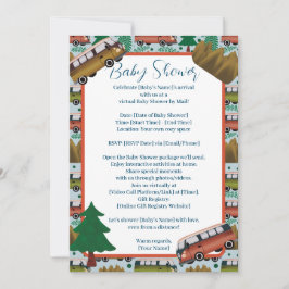 ウッドランド・キャンパー・ボーイ・ベイビーシャワー距離 招待状