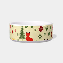 ウッドランド・クリスマスの犬用ボウル ‐ 田舎風のシカ