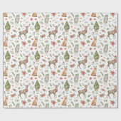ウッドランド・クリスマス・アニマル ラッピングペーパー (フラット)