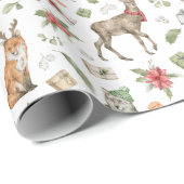 ウッドランド・クリスマス・アニマル ラッピングペーパー (ロールコーナー)