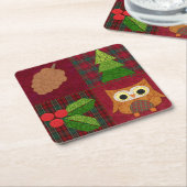 ウッドランド・クリスマス・コースター スクエアペーパーコースター (アングル)